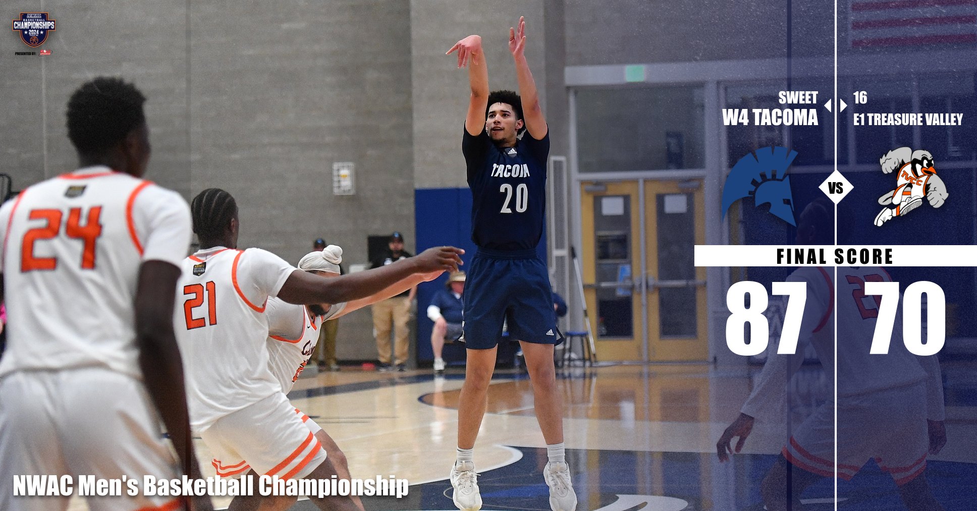 Hot Start Leads Tacoma to 87-70 Upset of Treasure Valley in Final Sweet 16 Matchup